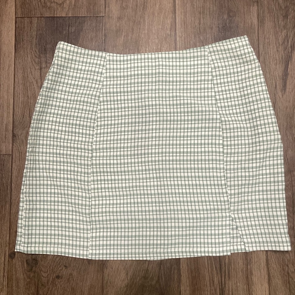 Lulus Green Plaid Skirt